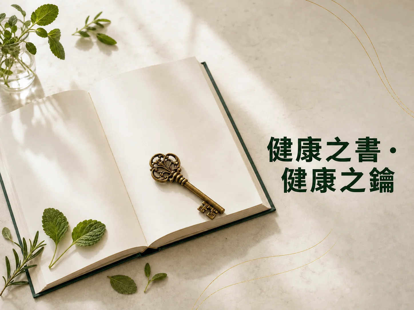 本目源自本草綱目的健康之書與鑰匙意象
